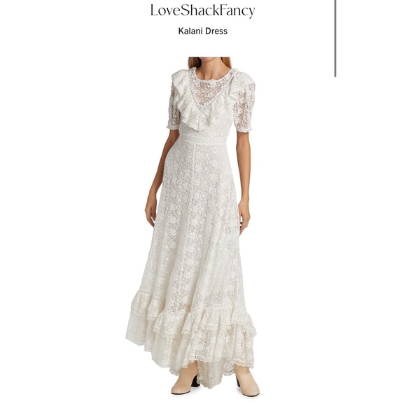 LoveShackFancy Kalani Dress 4 bridal wedding boho lace - Picture 4 of 12